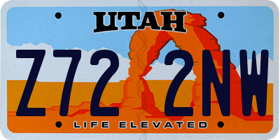 UT license plate Z722NW