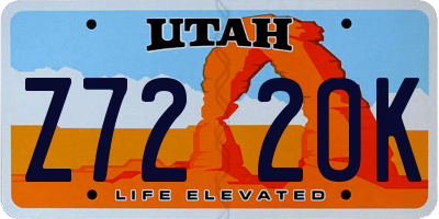 UT license plate Z722OK