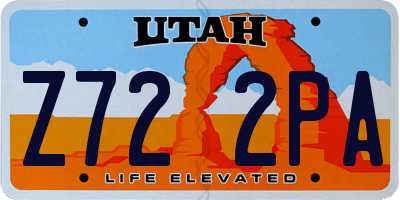 UT license plate Z722PA