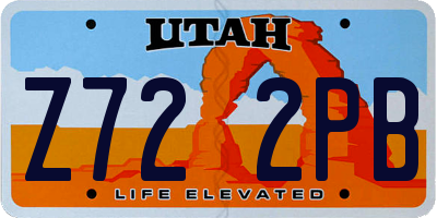 UT license plate Z722PB