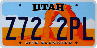 UT license plate Z722PL