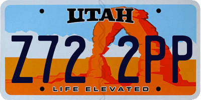 UT license plate Z722PP
