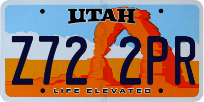 UT license plate Z722PR
