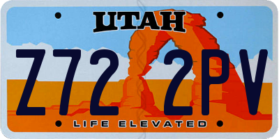 UT license plate Z722PV