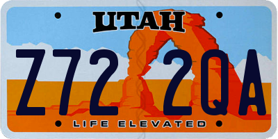 UT license plate Z722QA