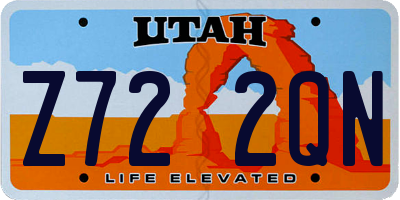 UT license plate Z722QN