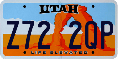UT license plate Z722QP