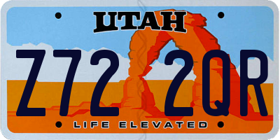 UT license plate Z722QR