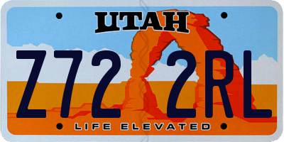 UT license plate Z722RL