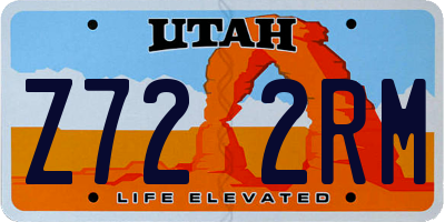 UT license plate Z722RM