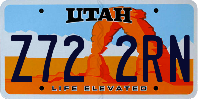 UT license plate Z722RN