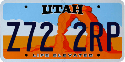 UT license plate Z722RP