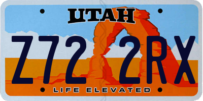 UT license plate Z722RX