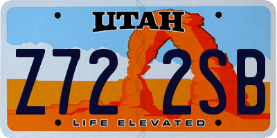 UT license plate Z722SB