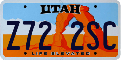 UT license plate Z722SC