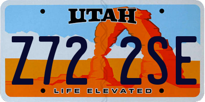 UT license plate Z722SE