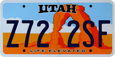 UT license plate Z722SF