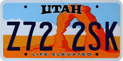 UT license plate Z722SK