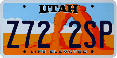 UT license plate Z722SP