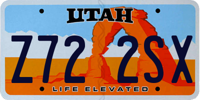 UT license plate Z722SX