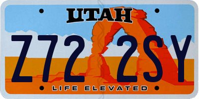 UT license plate Z722SY