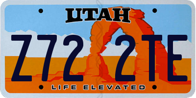 UT license plate Z722TE