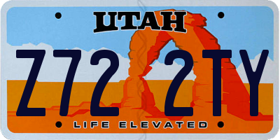 UT license plate Z722TY