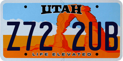 UT license plate Z722UB