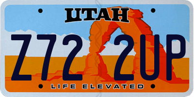 UT license plate Z722UP