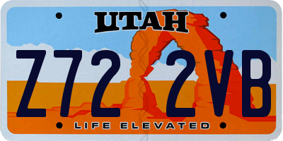 UT license plate Z722VB