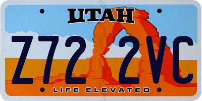 UT license plate Z722VC