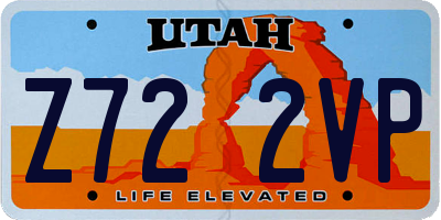 UT license plate Z722VP