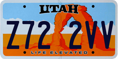 UT license plate Z722VV
