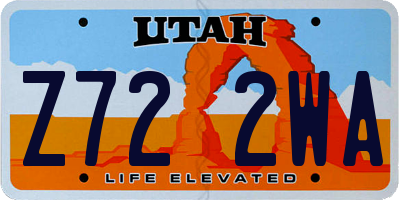 UT license plate Z722WA