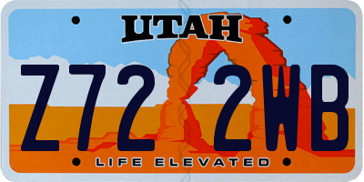 UT license plate Z722WB