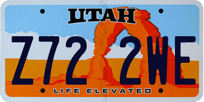 UT license plate Z722WE