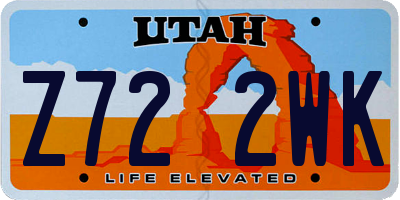 UT license plate Z722WK