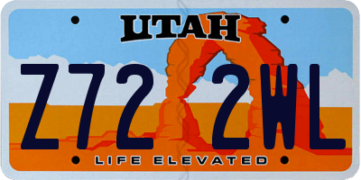UT license plate Z722WL