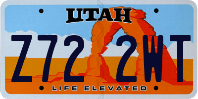 UT license plate Z722WT