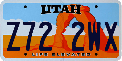 UT license plate Z722WX