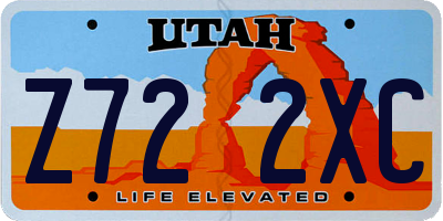 UT license plate Z722XC