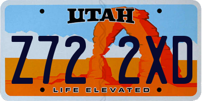 UT license plate Z722XD