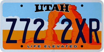 UT license plate Z722XR
