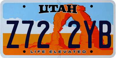 UT license plate Z722YB