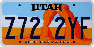UT license plate Z722YF