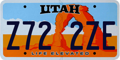 UT license plate Z722ZE