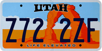 UT license plate Z722ZF