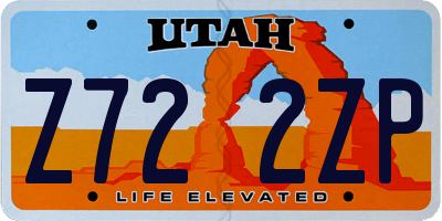 UT license plate Z722ZP