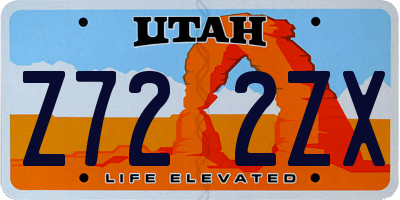 UT license plate Z722ZX