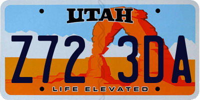 UT license plate Z723DA